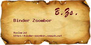Binder Zsombor névjegykártya